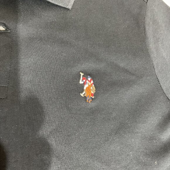 U.S. Polo Assn. Mens Black Polo Shirt With Embroidered Logo Short Sleeves Classi - Picture 4 of 6